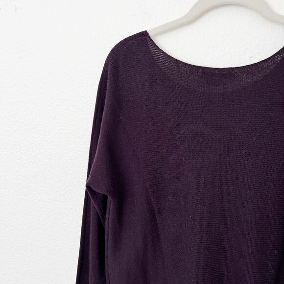 [Vince] Purple Cashmere Wool Blend Pullover Round Neck Slouchy Sweater Size XS - Picture 5 of 11